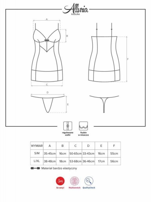 Bielizna-Alluria koszulka i stringi S/M Boss of toys