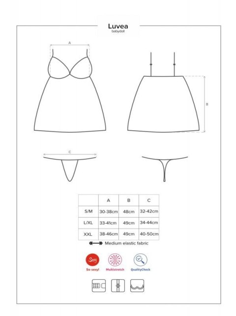 Bielizna-Luvae babydoll i stringi czarne XXL Boss of toys