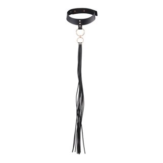 Obróżka z chwostem MAZE Tassel Choker Black Bijoux Indiscrets Bijoux Indiscrets