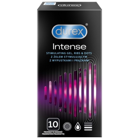 Prezerwatywy Lateksowe Z Prążkami I Wypustkami Oraz Żelem Stymulującym Intense 10Szt Durex Durex