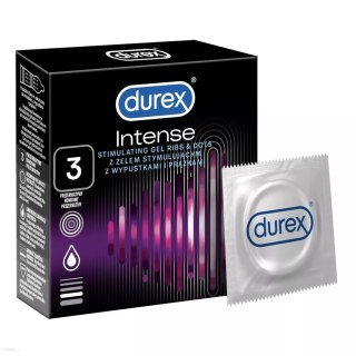 Prezerwatywy Lateksowe Z Prążkami I Wypustkami Oraz Żelem Stymulującym Intense 3 Szt Durex Durex