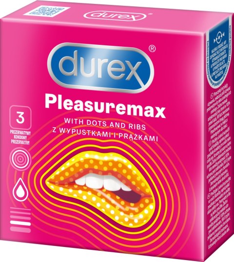 Prezerwatywy Lateksowe Z Wypustkami I Prążkami Pleasuremax 3 Szt. Durex Durex
