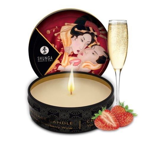 Świeca Do Masażu O Zapachu Szampana Z Truskawkami Romance Massage Candle 30Ml Shunga Shunga