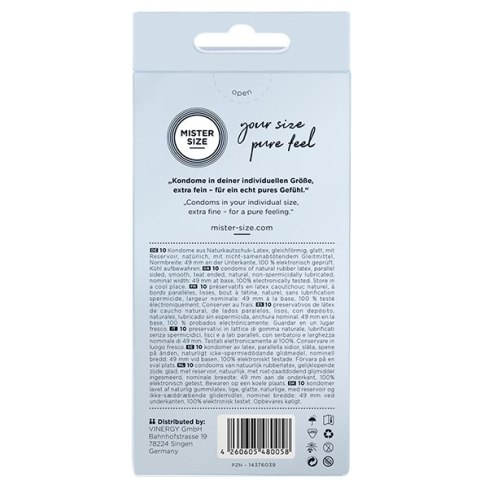 Condoms 49 Mm 10 Pieces Mister.Size Mister Size
