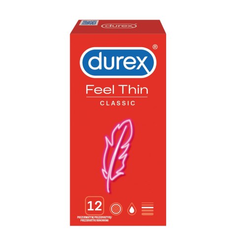 Super Cieńkie Prezerwatywy Lateksowe Feel Thin Classic 12 Szt. Durex Durex