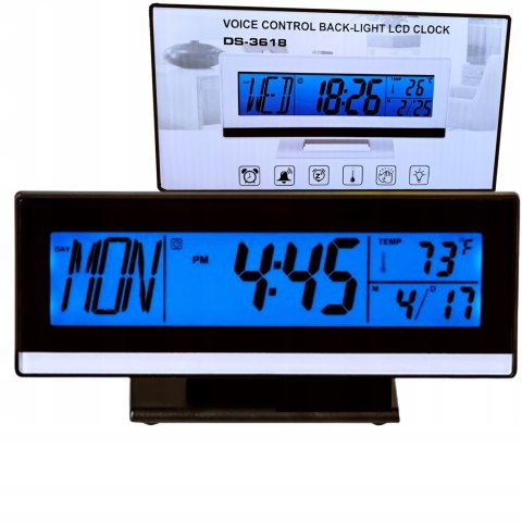 Budzik cyfrowy zegar elektroniczny z wyświetlaczem termometrem i datą Fortrade