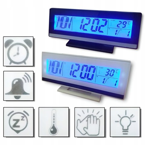 Budzik cyfrowy zegar elektroniczny z wyświetlaczem termometrem i datą Fortrade