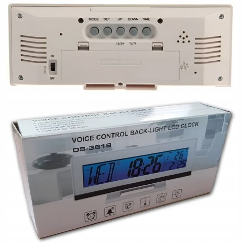 Budzik elektroniczny cyfrowy z wyświetlaczem termometr data alarm zegarek Fortrade