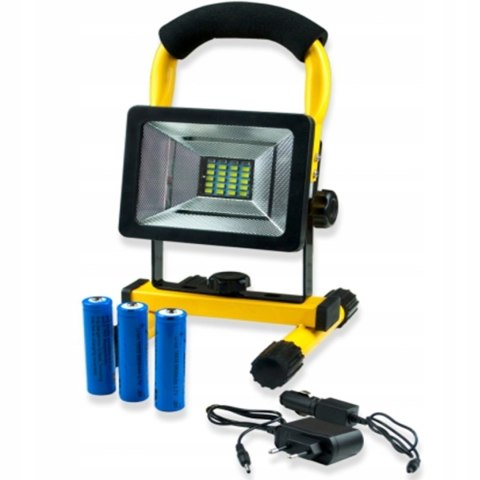 HALOGEN LAMPA ROBOCZA PRZENOŚNA MOCNY NAŚWIETLACZ BUDOWLANY AKUMULATOR 50W
