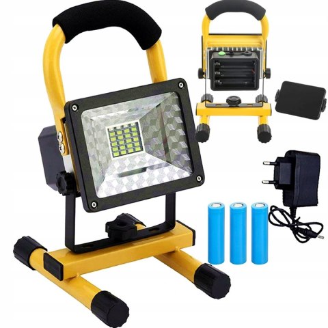 HALOGEN LAMPA ROBOCZA PRZENOŚNA MOCNY NAŚWIETLACZ BUDOWLANY AKUMULATOR 50W