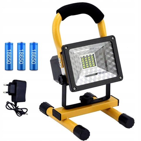HALOGEN LAMPA ROBOCZA PRZENOŚNA MOCNY NAŚWIETLACZ BUDOWLANY AKUMULATOR 50W