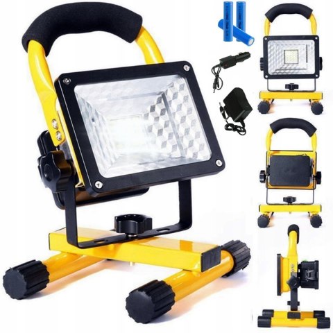 HALOGEN LAMPA ROBOCZA PRZENOŚNA MOCNY NAŚWIETLACZ BUDOWLANY AKUMULATOR 50W