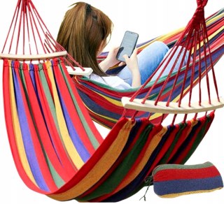 HAMAK 1 OSOBOWY STELAŻ OGRODOWY HUŚTAWKA MOCNY WZMOCNIONY DUŻY + TORBA 200*80 Fortrade