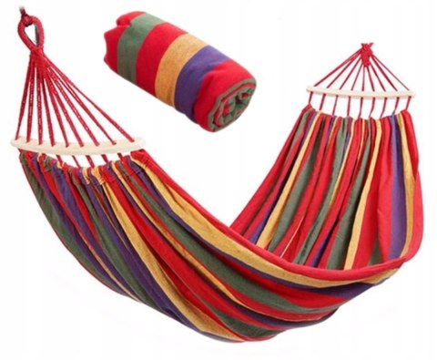 HAMAK 1 OSOBOWY STELAŻ OGRODOWY HUŚTAWKA MOCNY WZMOCNIONY DUŻY + TORBA 200*80 Fortrade