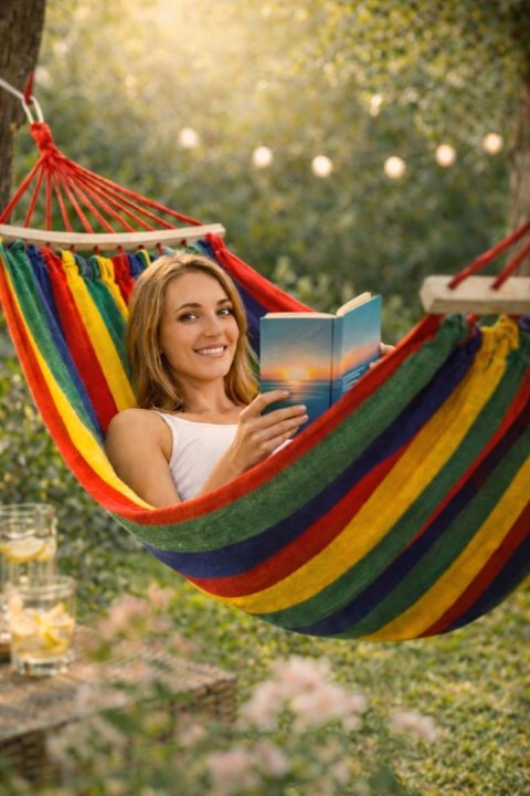 HAMAK 1 OSOBOWY STELAŻ OGRODOWY HUŚTAWKA MOCNY WZMOCNIONY DUŻY + TORBA 200*80 Fortrade