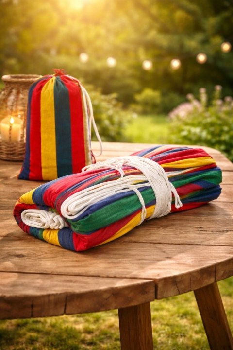 HAMAK OGRODOWY 200x80cm HUŚTAWKA LEŻAK WISZĄCY JEDNOOSOBOWY BUJAK Fortrade