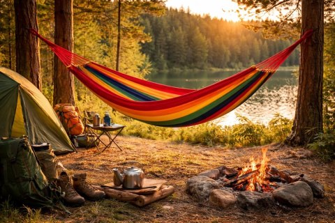 HAMAK OGRODOWY 200x80cm HUŚTAWKA LEŻAK WISZĄCY JEDNOOSOBOWY BUJAK Fortrade