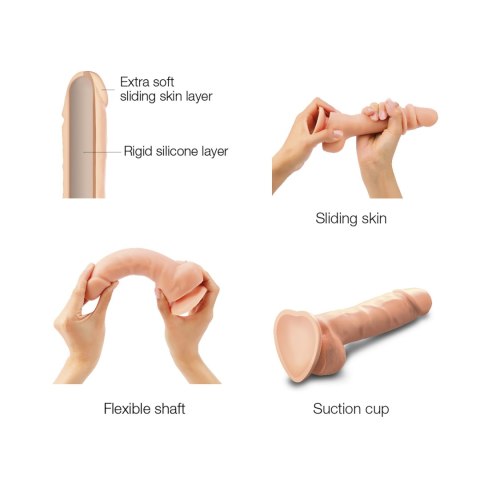 Realistyczne Dildo Z Przyssawką, Twardym Wnętrzem I Ruszającą Się Skórą Sliding Skin Realistic Dildo Flesh M Strap-on-me Strap-on-me