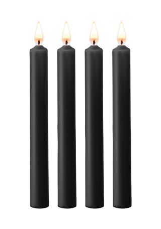 Teasing Wax Candles Large 4-Pack Black - Czarny Zestaw Długich Świec Do Bdsm Ouch! by Shots Ouch! by Shots