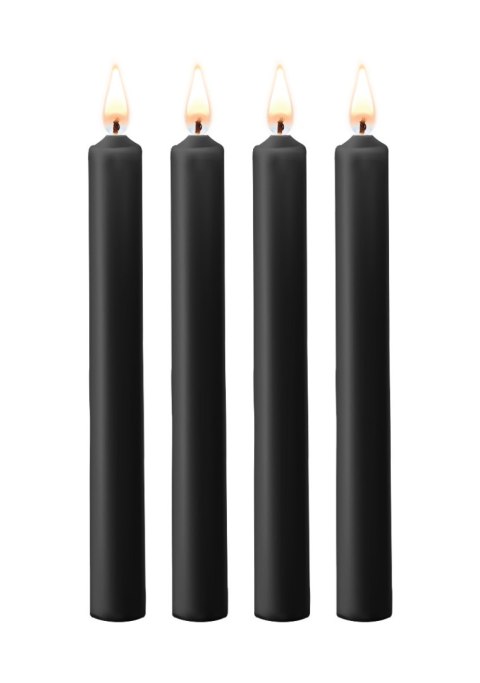 Teasing Wax Candles Large 4-Pack Black - Czarny Zestaw Długich Świec Do Bdsm Ouch! by Shots Ouch! by Shots