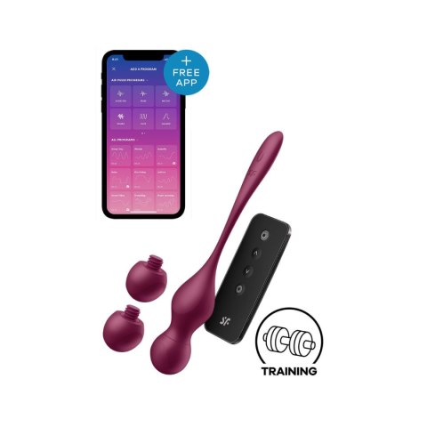 Wibrujące Kulki Love Birds Vary Connect App Wine Red Satisfyer Satisfyer