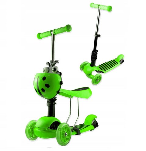 HULAJNOGA TRÓJKOŁOWA BALANSOWA BIEDRONKA DLA DZIECI 3w1 LED Fortrade