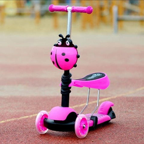 HULAJNOGA TRÓJKOŁOWA BALANSOWA BIEDRONKA DLA DZIECI 3w1 LED Fortrade