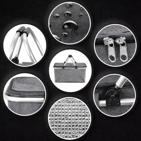 Kosz Koszyk termiczny składany 30L torba piknikowa wodoodporna Fortrade