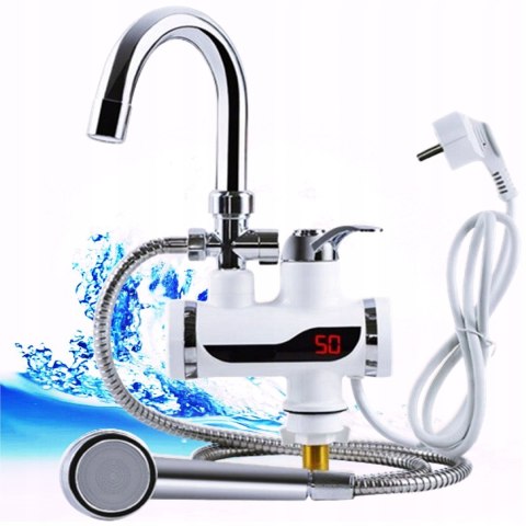 Kran podgrzewacz wody z prysznicem stojący Fortrade