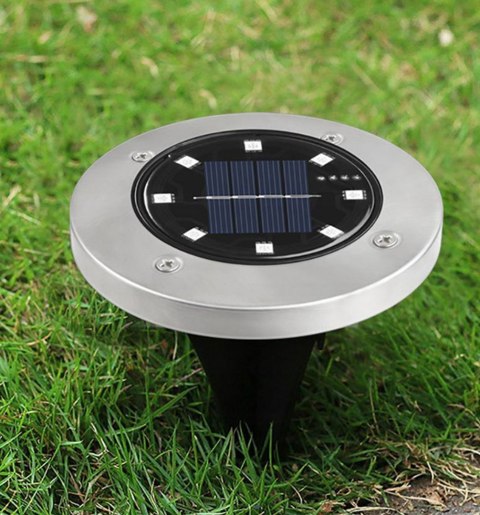 LAMPKA OGRODOWA SOLARNA DYSK LED WBIJANA NAJAZDOWA GRUNTOWE LAMPY DYSKI Fortrade