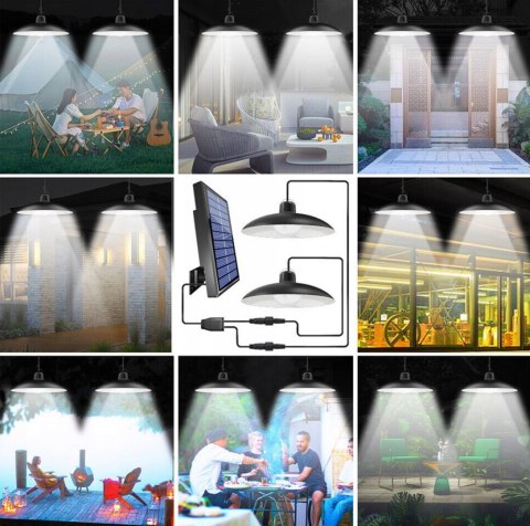 Lampa solarna ogrodowa żyrandol podwójny Fortrade