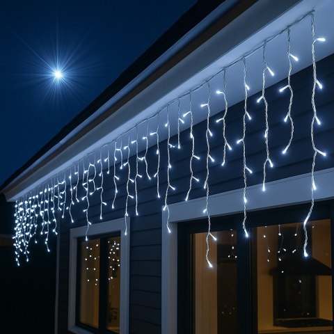 Lampki choinkowe sople 300 LED CW (20)