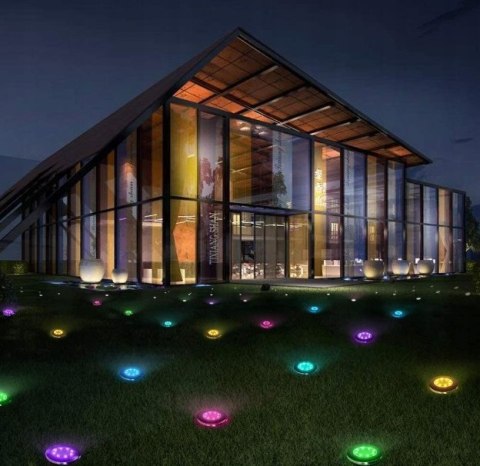 Lampki ogrodowe solar dysk rgb 8 led Fortrade