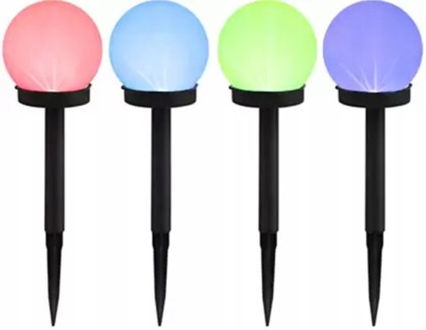 Lampki ogrodowe solar wbijana kula rgb 10 cm Fortrade