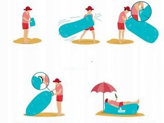 Leżak dmuchany Lazy Bag bez pompki - sofa powietrzna na plażę i camping Fortrade