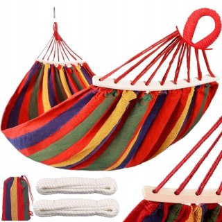 MOCNY HAMAK OGRODOWY DWUOSOBOWY HUŚTAWKA XXL WZMOCNIONY PAŁĄK + TORBA 200*150 Fortrade