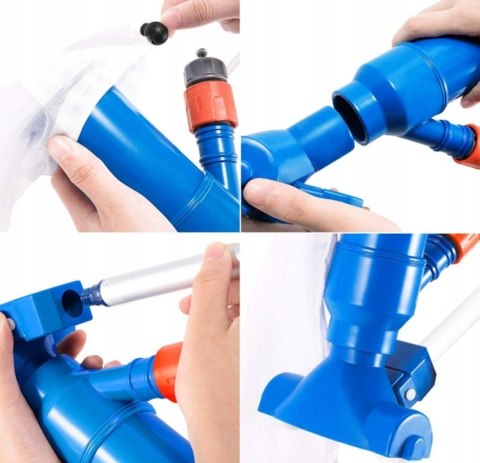 ODKURZACZ DO BASENU Z DRĄŻKIEM ZESTAW DO CZYSZCZENIA DNA BASENU