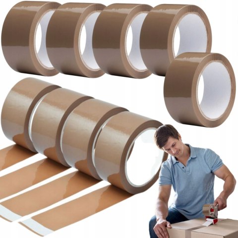 Taśma klejąca pakowa do kartonów paczek mocna do pakowania zestaw 36 sztuk Fortrade
