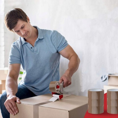 Taśma klejąca pakowa do kartonów paczek mocna do pakowania zestaw 36 sztuk Fortrade