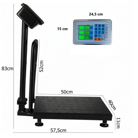 Waga 150 kg 30x40 + oparcie Fortrade