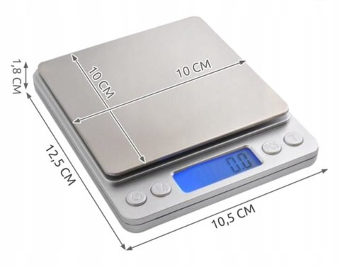 Waga jubilerska 2000g x 0,1g szara duża) Fortrade