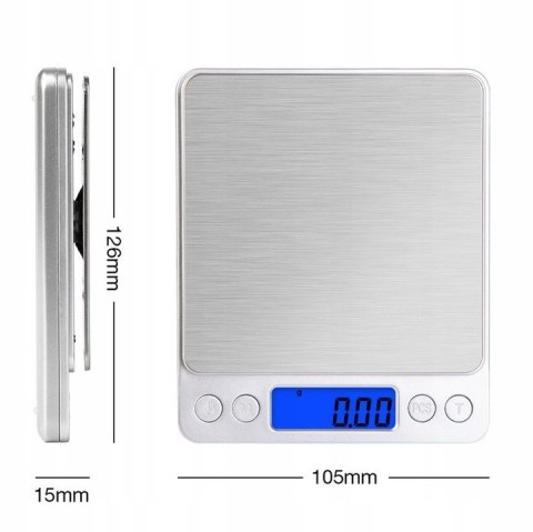 Waga jubilerska 500g x 0,01g szara duża Fortrade