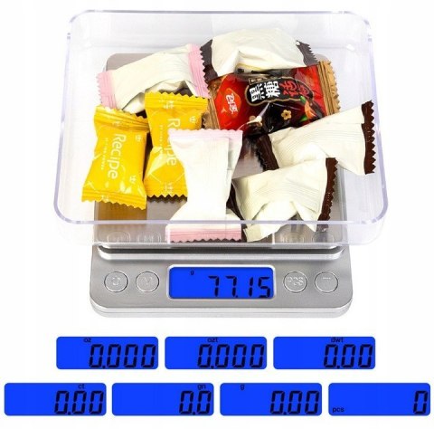 Waga jubilerska 500g x 0,01g szara duża Fortrade