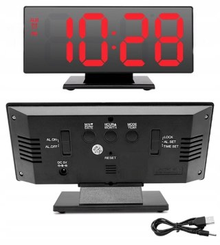 Zegar budzik led lustro Fortrade