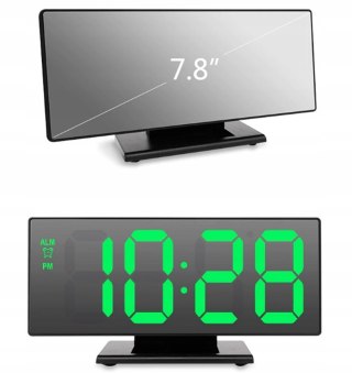 Zegar budzik led lustro Fortrade