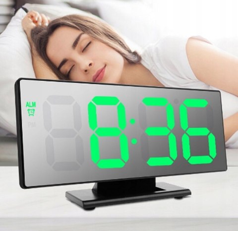 Zegar budzik led lustro Fortrade