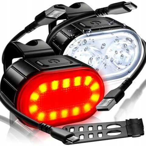 Zestaw lampek rowerowych małe okrągłe Fortrade