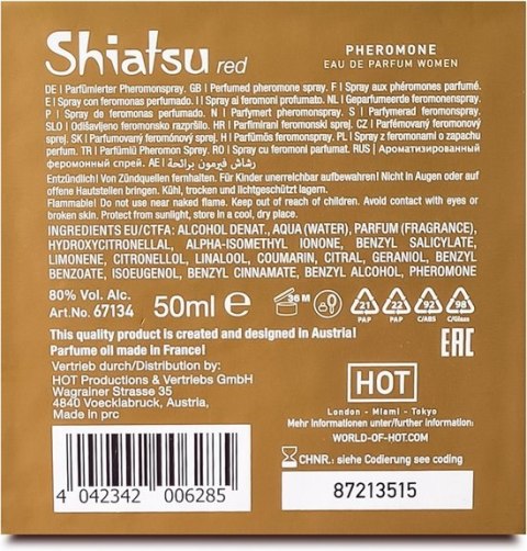 Feromony dla kobiet Pheromon Fragrance Woman Red 50ml Shiatsu HOT