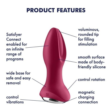 Rotacyjny korek analny Rotator Plug 2 Connect App Violet Satisfyer Satisfyer