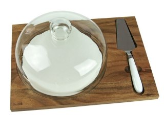 DESKA Z KLOSZEM DO SERWOWANIA SERÓW CIAST HUSLA 73976 Husla